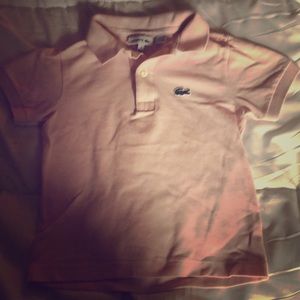 Lacoste toddler boys/girls pink polo shirt.